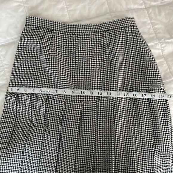 Vintage Herringbone Wool Blend Pleated Bottom Wednesday Addams Academia Side Zip - Picture 9 of 10